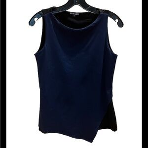 A'nue Ligne Navy Blue/Black Stretch Tank Top Size Small